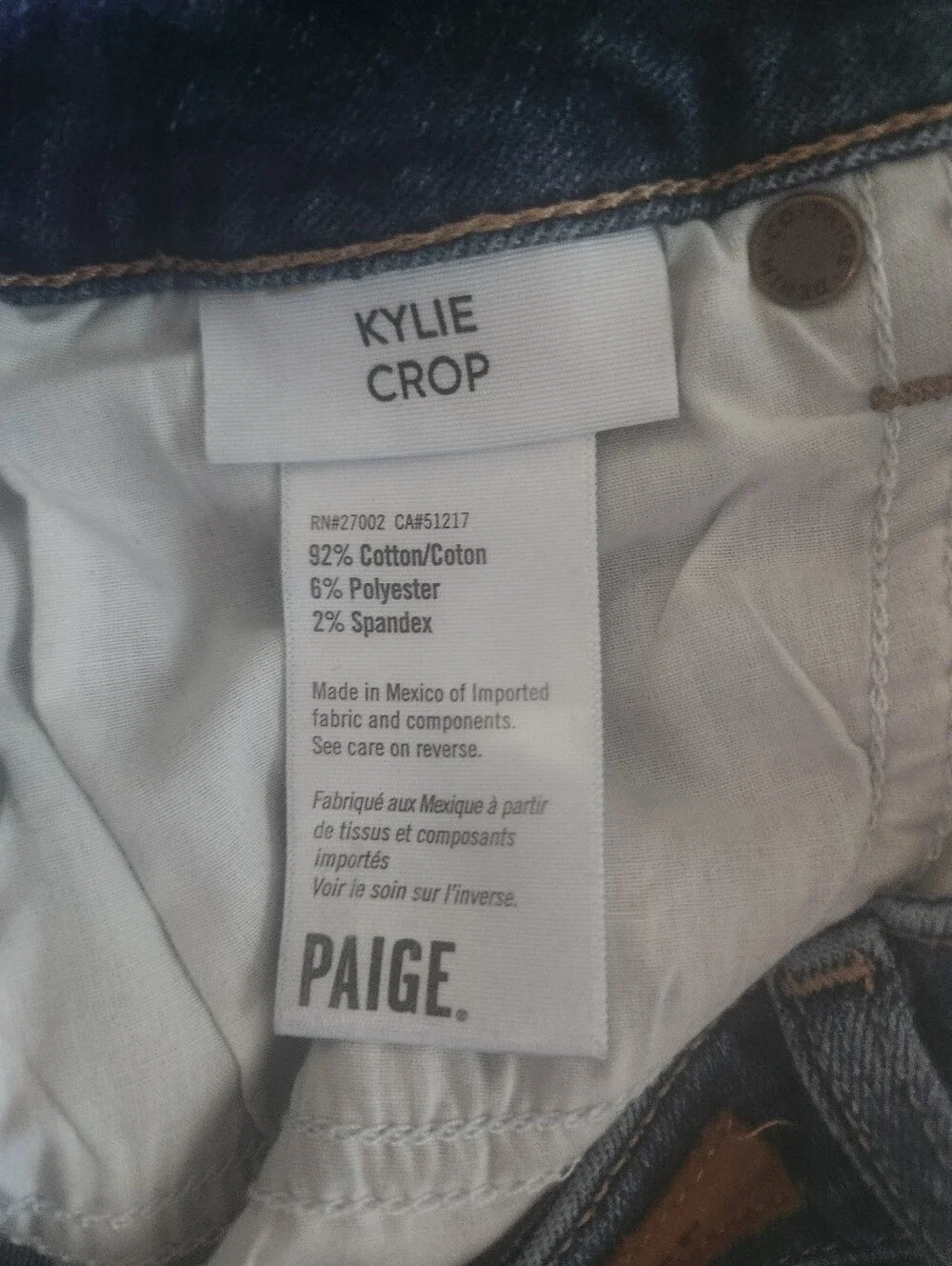 Paige Kylie Slim Crop Fray Hem Jeans Sz 27